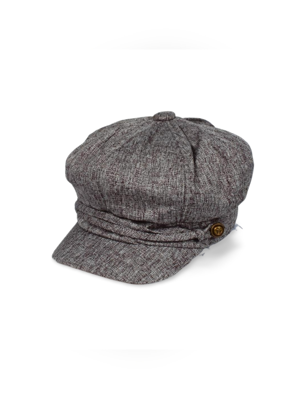 David & Young Heather Grey Linen Style Newsboy Hat – Lightweight Baker Boy Cap - Picture 3 of 3